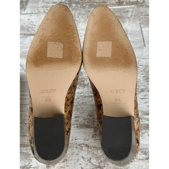 J.CREW Piper Ankle Boots Women’s 8.5 Snake Embossed Italian Leather Block Heel - Picture 8 of 11